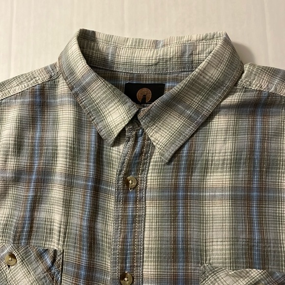 Weatherproof Plaid Shirt Mens Size XXL Green Blue Button Down Cotton Casual Work - Picture 2 of 13